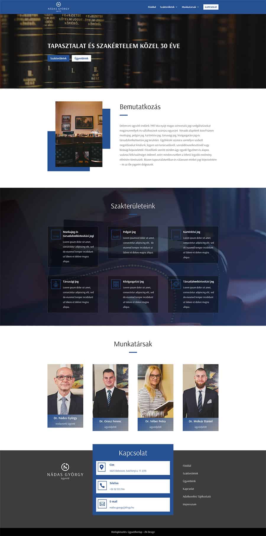 Honlapkészítés, WordPress oldal készítés, ügyvédhonlap