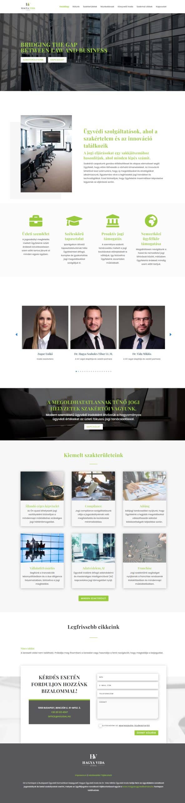 honlapkészítés HV Legal